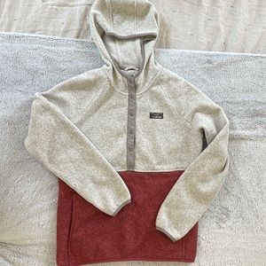 L.L.Bean Sweater Fleece Hooded Pullover Colorblock